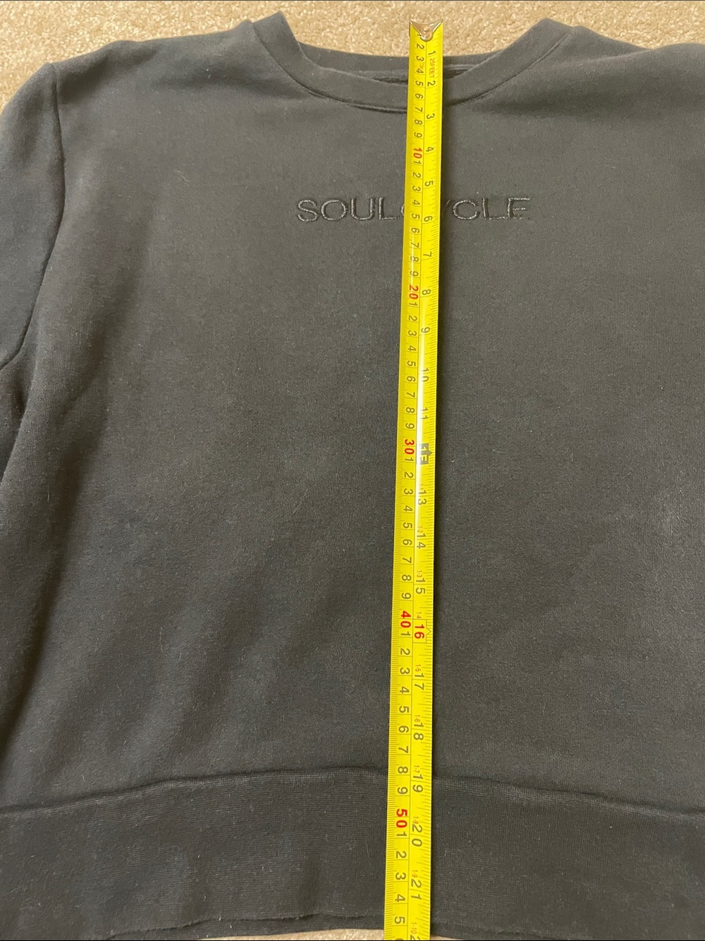 soulcycle Black Embroidered Crewneck Sweatshirt with Side Zippers - Size Large - Picture 8 of 8